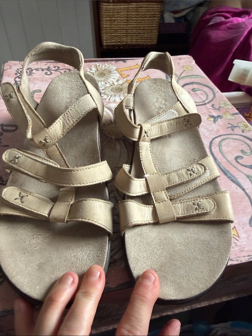 SAS Women's Light Tan Multi-Strap Leather Sandals